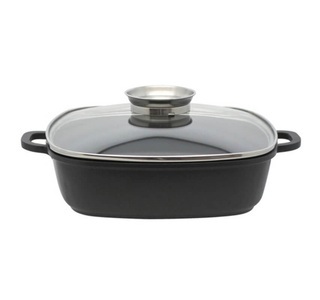 Elo, ELO Alucast Servierpfanne mit Deckel 28x28cm, Elo Alucast Servierpfanne mit Deckel 28x28cm ? Pfanne/Bratpfanne ? Schwarz