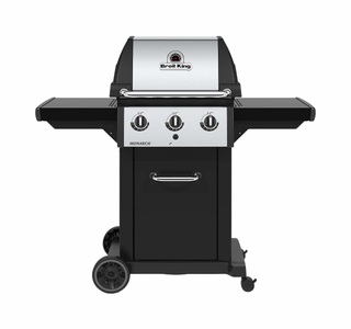 BROIL KING, Broil King - Gasgrill MONARCH 320 - EdelstahlEdelstahl/Gusseisen - schwarz - 132/56/119 cm, Broil King - Gasgrill MONARCH 320 - schwarz - EdelstahlEdelstahl/Gusseisen - 132/56/119 cm