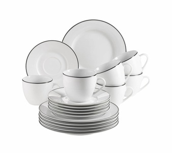 Mäser, Mäser 931935 18-teiliges Geschirr-Set, Mäser Kaffeeservice enna 18-teilig , Kaffeeservice, 931935 , Weiss , Keramik , 230 ml,230 ml , glänzend , 003175028802