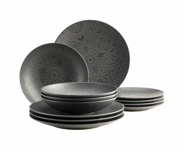Mäser, Mäser 935076 12-teiliges Keramikgeschirr Teller Set, Mäser 935076 12-teiliges Keramikgeschirr Teller Set