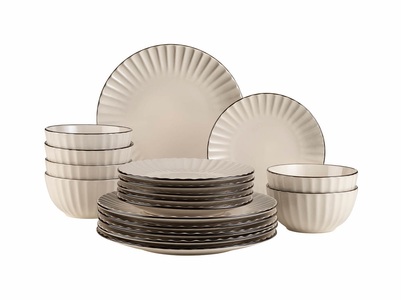 Mäser, Mäser 931967 18-teiliges Geschirr Set Retro Weiss, Mäser 931967 18-teiliges Geschirr Set Retro Weiss