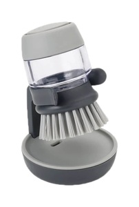 Joseph joseph, Joseph Joseph - Bürste PALM SCRUB - 9.5/8.8/13.5 cm, Joseph Joseph Palm Scrub Abwaschbürste mit Spülmittelspender grau