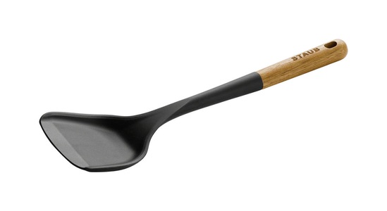 STAUB, Staub - Schaber Wok - Schwarz und Braun, Staub Wokwender 31cm Silikon schwarz