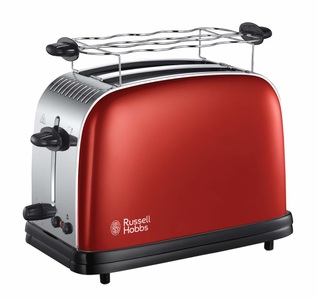RUSSELL HOBBS, Russell Hobbs Hobbs Colours Plus Flame Red - Toaster (Rot/Edelstahl/Schwarz), Russell Hobbs Hobbs Colours Plus Flame Red - Toaster (Rot/Edelstahl/Schwarz)