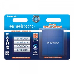 Panasonic Eneloop, Panasonic Eneloop 4x AAA 750mAh & Box Batterie, 