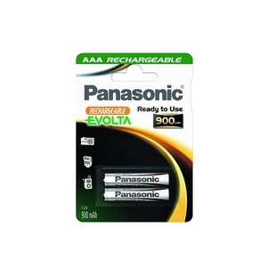 Panasonic, EVOLTA Rechargeable Micro (AAA) NiMH Akku mit 900 mAh - 2 Stück, 