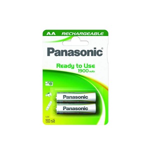 Panasonic, Mignon (AA) NiMH mit 1900 mAh - 2 Stück, Panasonic Akku Infineon geladen