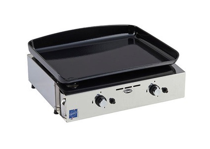 Eno, ENO Plancha Oceane 50 Tischgrill, ENO Planchas - Plancha OCEANE 50 - silber/schwarz - EdelstahlEdelstahl/Gusseisen - 49/46/21 cm