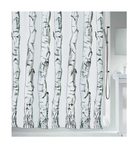 Spirella, SPIRELLA Duschvorhang TEXTIL, Spirella Polyester WOOD Duschvorhang 180x200cm Weiss