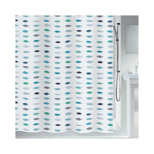 Spirella, SPIRELLA Duschvorhang SANTORINI, Spirella Santorini Textilduschvorhang 180x200 cm Blau