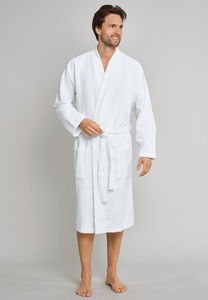 Schiesser, Bademantel Waffelpiqué/Frottee weiß - selected! premium 50, 