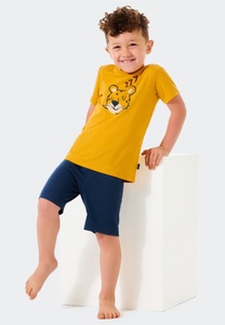 Schiesser, Schlafanzug kurz Organic Cotton Bambus Leopard gelb - Natural Love 98, Schiesser - Boys Pyjama, 98, Blau