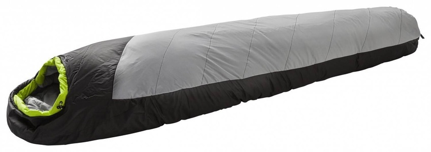 McKinley Trekker S 10 mummy sleeping bag color 900 light gray black grey zip on the right