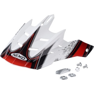 Nexo, Schirm MX-Line Junior Crosshelm weiß/rot, Nexo Schirm MX-Line Junior Crosshelm weiß/rot