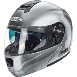 Nexo, Nexo Klapphelm Comfort Motorradhelm silber Größe XXL, 