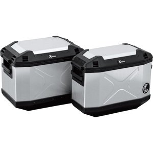 Hepco & Becker, H&B Xplorer Aluminium Seitenkoffer 40 Liter silber links, Hepco & Becker Seitenkoffer Xplorer Aluminium 40 silber links 42 Liter