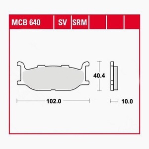 TRW - (TRW KFZ Ausruestung GmbH), TRW - Bremsbelagsatz, Scheibenbremse, TRW Lucas Bremsbeläge organisch MCB640 102x40,4x10mm
