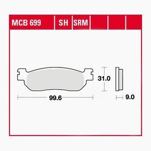 TRW - (TRW KFZ Ausruestung GmbH), TRW - Bremsbelagsatz, Scheibenbremse, TRW Lucas Bremsbeläge organisch MCB699 99,6x31x9mm