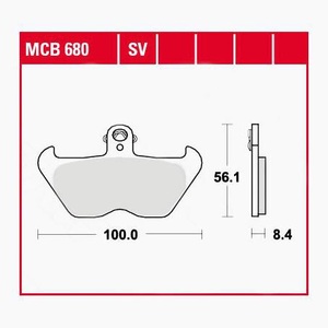 TRW - (TRW KFZ Ausruestung GmbH), TRW - Bremsbelagsatz, Scheibenbremse, TRW Lucas Bremsbeläge Sintermetall Street MCB680SV 100x56,1x8,4mm