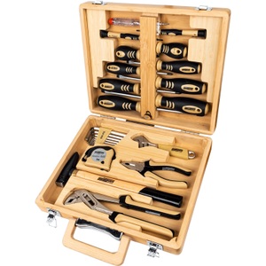 BRÜDER MANNESMANN, Brüder Mannesmann M29001 M29001 Steckschlüsseleinsatz, Mannesmann Werkzeugkoffer Ecoline Bambus 24-teilig
