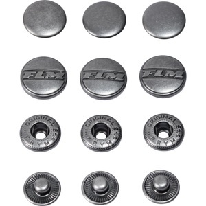 FLM, FLM Druckknopf schwarz Unisex, FLM Druckknopf schwarz (gummi) 16 mm