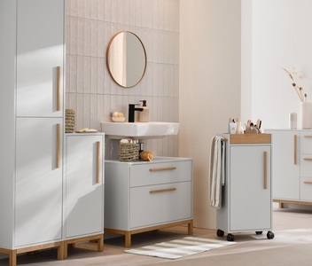 undefined, Waschbecken-Unterschrank »Eklund« mit 2 Schubladen, hellgrau, Waschbecken-Unterschrank »Eklund« mit 2 Schubladen, hellgrau