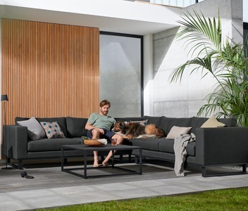 undefined, Premium-Lounge-Ecke mit Sunbrella®-Stoff, anthrazit, Premium-Lounge-Ecke mit Sunbrella®-Stoff, anthrazit