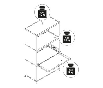 undefined, Metall-Regal mit 2 versetzbaren Klappenfächern, Metall-Regal mit 2 versetzbaren Klappenfächern