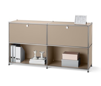 undefined, Metall-Sideboard mit 2 versetzbaren Klappfächern, Metall-Sideboard mit 2 versetzbaren Klappfächern