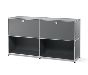 undefined, Metall-Sideboard mit 2 versetzbaren Klappfächern, Metall-Sideboard mit 2 versetzbaren Klappfächern