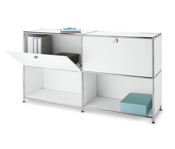 undefined, Metall-Sideboard mit 2 versetzbaren Klappfächern, Metall-Sideboard mit 2 versetzbaren Klappfächern