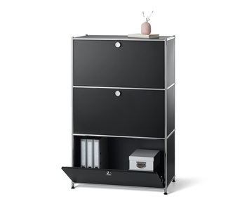 undefined, Regal Metall »CN3« mit 3 Klappenfächern, schwarz, Regal Metall »CN3« mit 3 Klappenfächern, schwarz