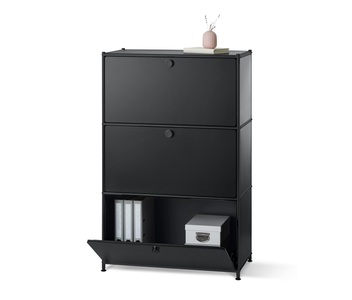 undefined, Regal Metall »CN3« mit 3 Klappfächern, all black, 