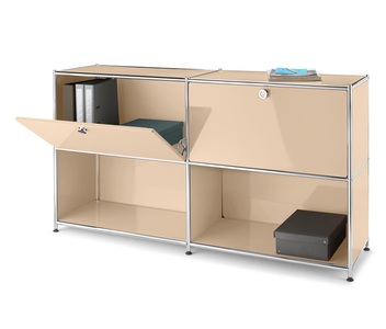undefined, Metall-Sideboard mit 2 versetzbaren Klappenfächern, Metall-Sideboard mit 2 versetzbaren Klappenfächern
