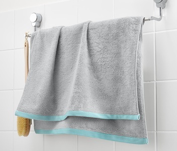undefined, Frottier-Badetuch, grau-hellblau, Frottier-Badetuch, grau-hellblau