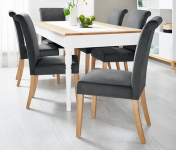 undefined, Gespolsterter Esszimmer-Stuhl mit Stoffbezug, 