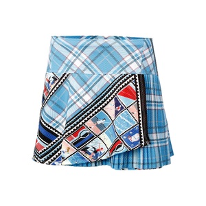 Lucky in Love, Lucky in Love Long Post It Pleated Rock Damen - Blau, Mehrfarbig, 