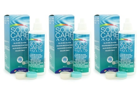 Menicon, Solo care Aqua (3 x 360 ml), SOLOCARE AQUA 3 x 360 ml mit Behälter