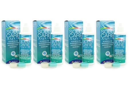 Menicon, SOLOCARE AQUA 4 x 360 ml mit Behälter, SOLOCARE AQUA 360 ml mit Behälter