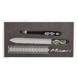 CROLL & DENECKE, MAORI Beautyset Glasnagelfeile & Pinzette, MAORI Beautyset Glasnagelfeile & Pinzette