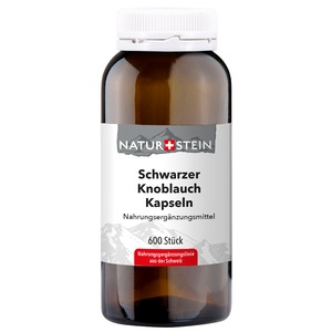 Drogovita MED GmbH, NATURSTEIN Schwarzer Knoblauch Kapseln 600 Stück, Naturstein Schwarzer Knoblauch