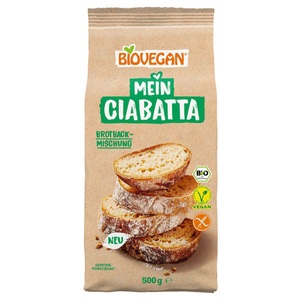 BioVegan, BIOVEGAN Mein Ciabatta Brotbackmischung vegan (500 g), Biovegan Mein Ciabatta Brotbackmischung vegan 500 g