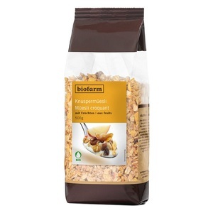 Biofarm, Biofarm Früchte Knusper Müesli Knospe (500 g), biofarm Knuspermüesli mit Früchten Knospe (500g)