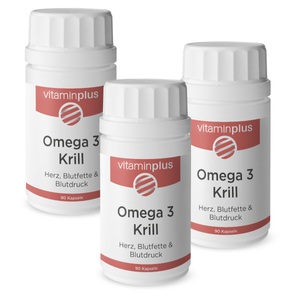 Vitaminplus, Vitaminplus Omega-3 Krill Kapseln 3x 90 Stück, Vitaminplus Omega-3 Krill Kapseln 3x 90 Stück