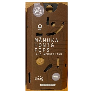 Honig-Zangger, Manuka Honig Pops Kaffee MG100+ - 22g, Manuka Honig Pops Kaffee MG100+ - 22g