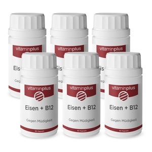 Vitaminplus, Vitaminplus Eisen 21 mg + Vitamin B12 vegan Kapseln 6x 60 Stück, Vitaminplus Eisen 21 mg + Vitamin B12 vegan Kapseln 6x 60 Stück
