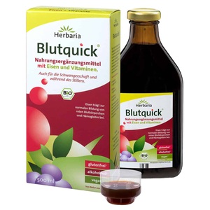 Bio Partner Schweiz AG, HERBARIA Fruchtsaftmischung Eisen + Vitamine 250 ml, Herbaria Blutquick bio