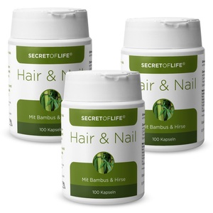 Welldro AG, Secret of Life Hair & Nail Kapseln 3x 100 Stück ohne Haarbürste, Secret of Life Hair & Nail Kapseln 3x 100 Stück