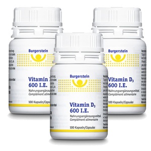 Ebi-Pharm AG, Burgerstein Vitamin D3 Kapseln 600 IE 3x 100 Stück, Burgerstein Vitamin D3 Kapseln 600 IE 3x 100 Stück