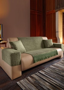 Sessel- und Sofaüberwürfe - grün - Gr. 60 x 65 cm von Goldner Fashion